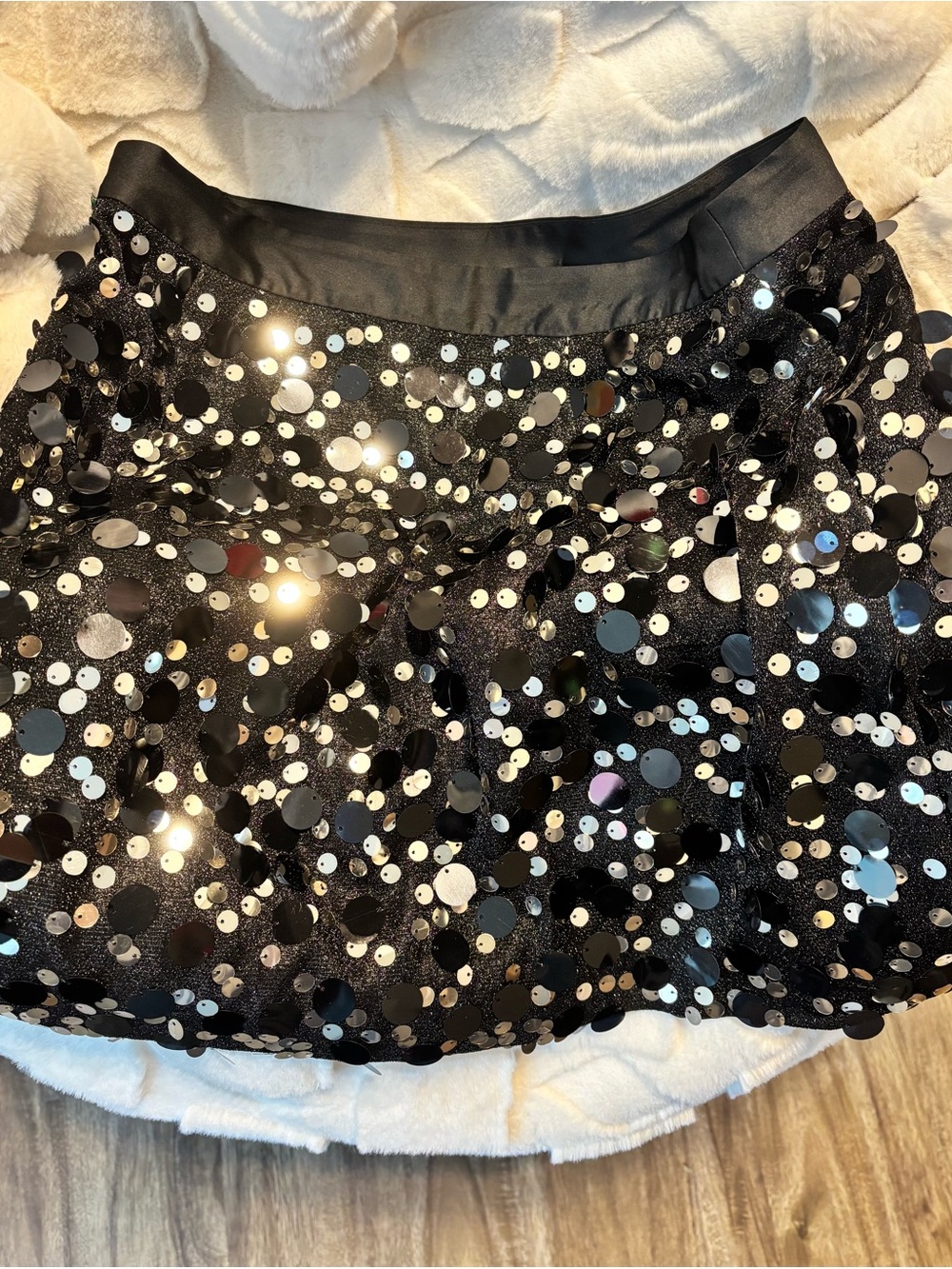Ramy Brook Black Sequin Circle Skirt